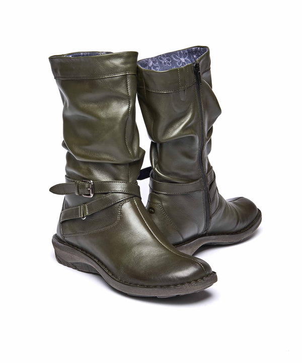 TEACAKE OLIVE GREEN LEATHER