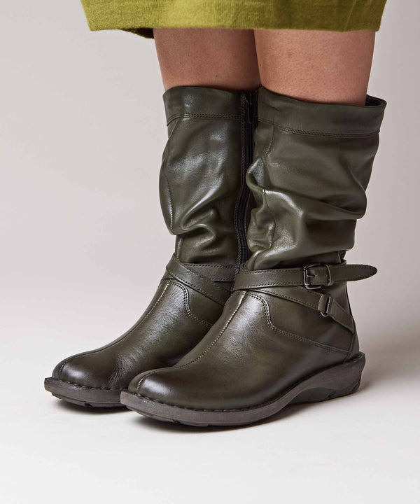 TEACAKE OLIVE GREEN LEATHER