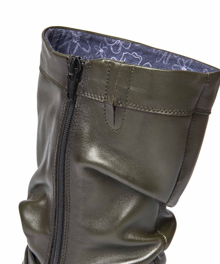 TEACAKE OLIVE GREEN LEATHER