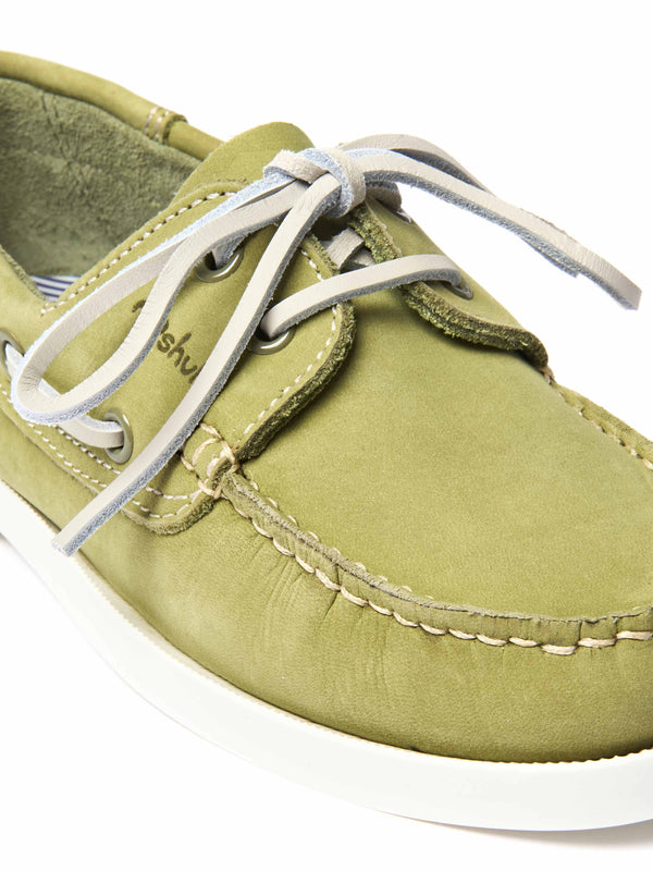 SALCOMBE 3 LICHEN GREEN NUBUCK