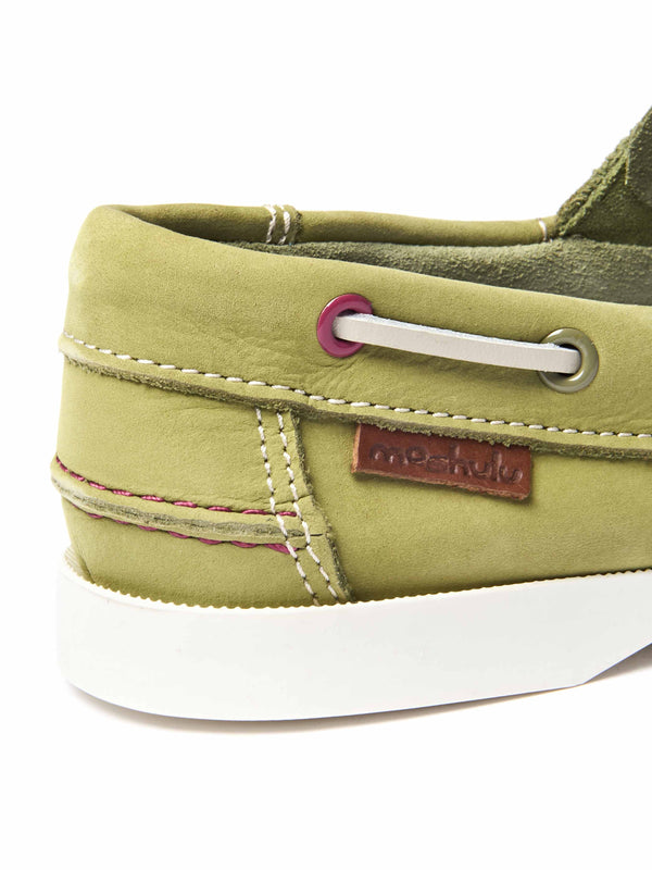 SALCOMBE 3 LICHEN GREEN NUBUCK