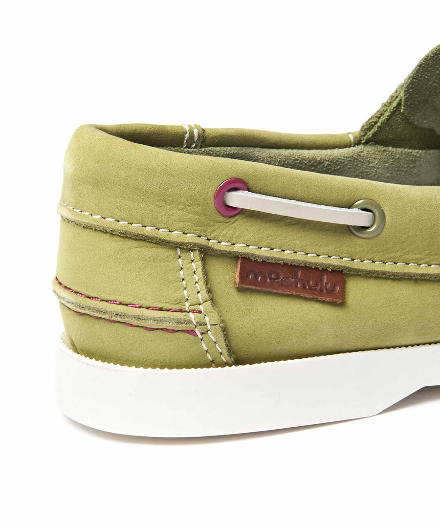 SALCOMBE 3 LICHEN GREEN NUBUCK