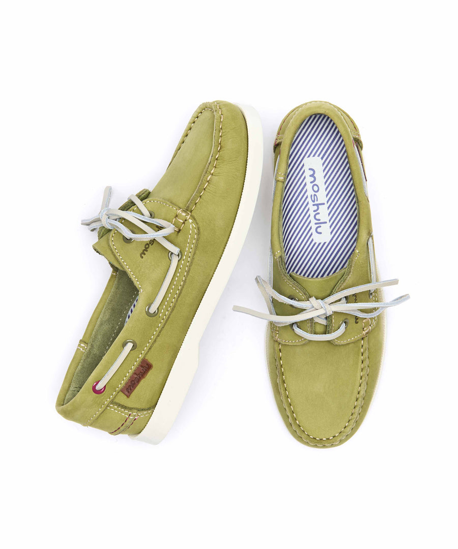 SALCOMBE 3 LICHEN GREEN NUBUCK