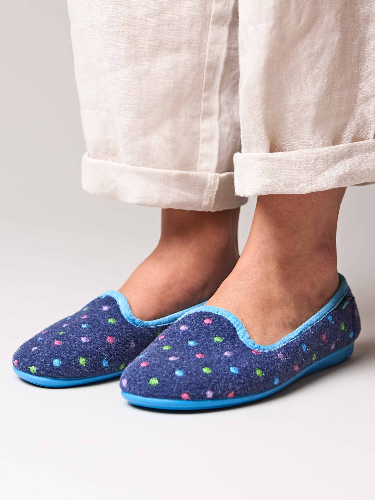 Blue mini-spot ballerina slippers - AMARETTI DENIM