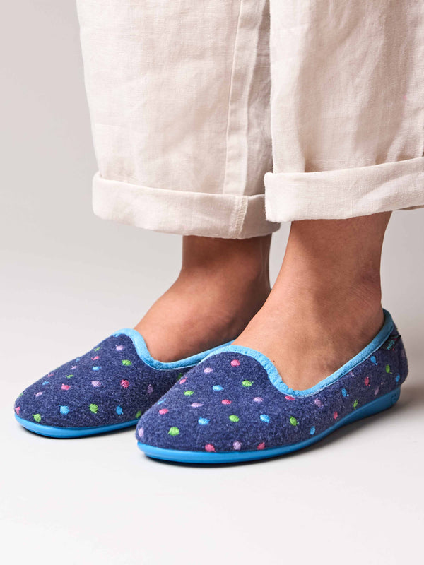 Blue mini-spot ballerina slippers - AMARETTI DENIM