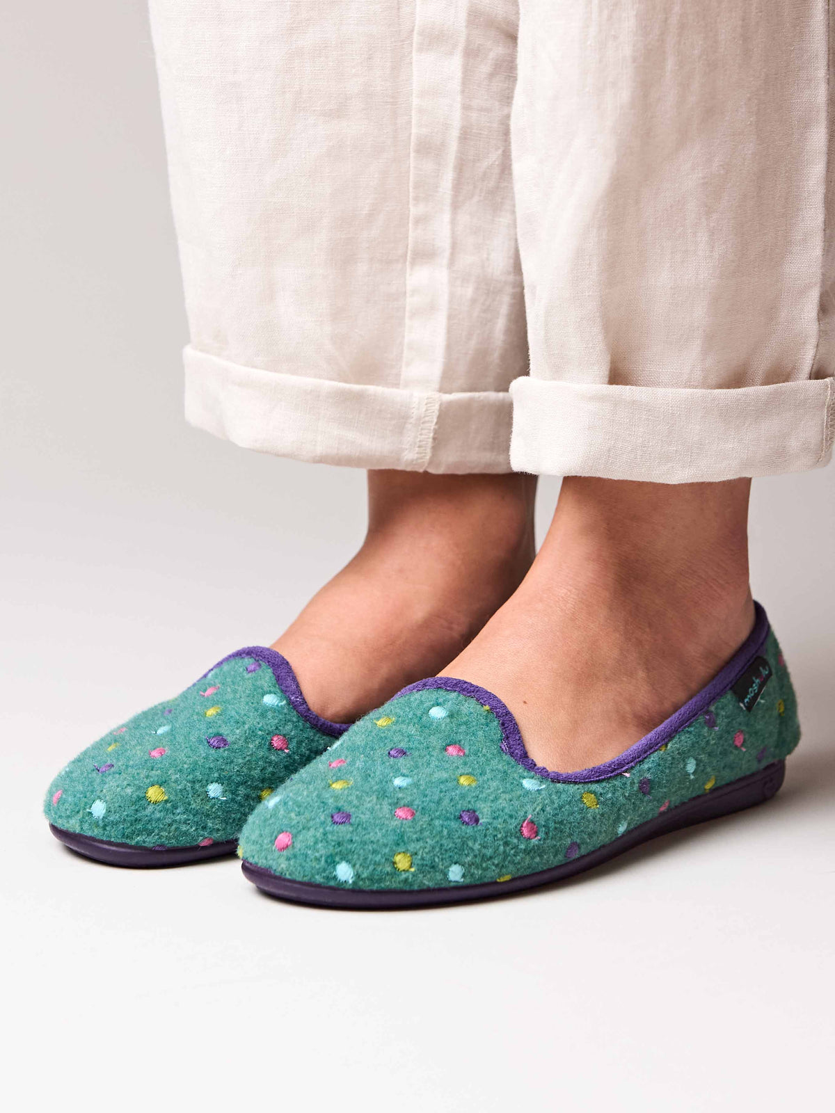 Green mini-spot ballerina slippers - AMARETTI JADE GREEN
