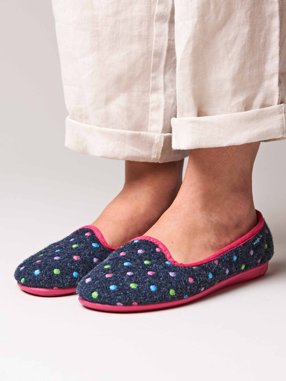 Blue mini-spot ballerina slippers - AMARETTI NAVY
