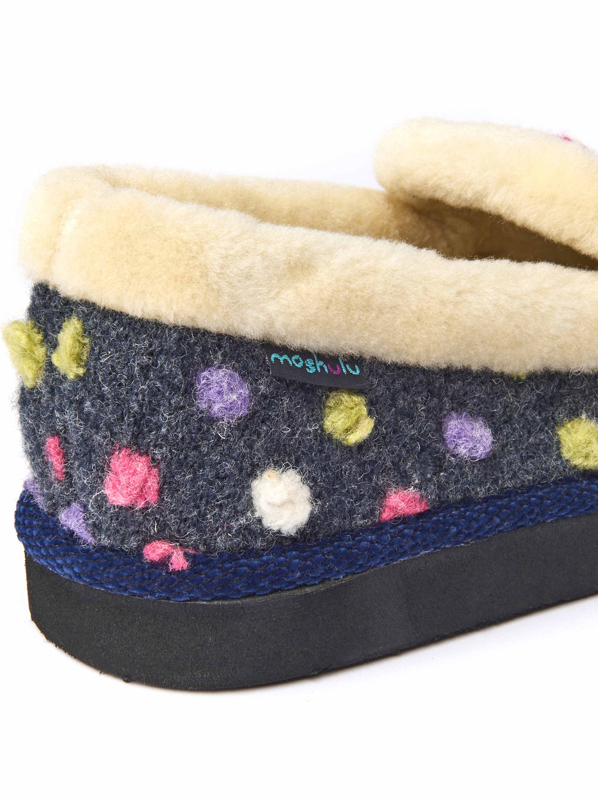Blue classic colourful spotty slippers - PEANUT BRITTLE INDIGO