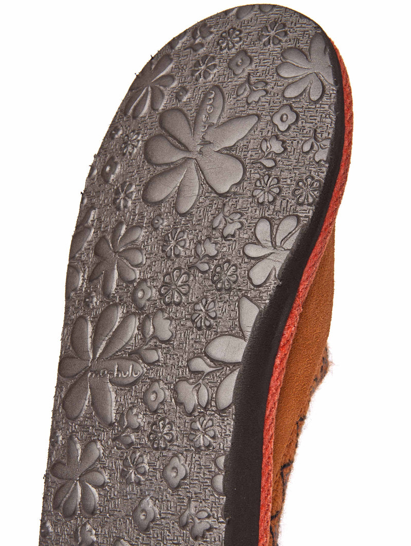 Orange suede Turkish mule slippers - ALASKA 2 ORANGE