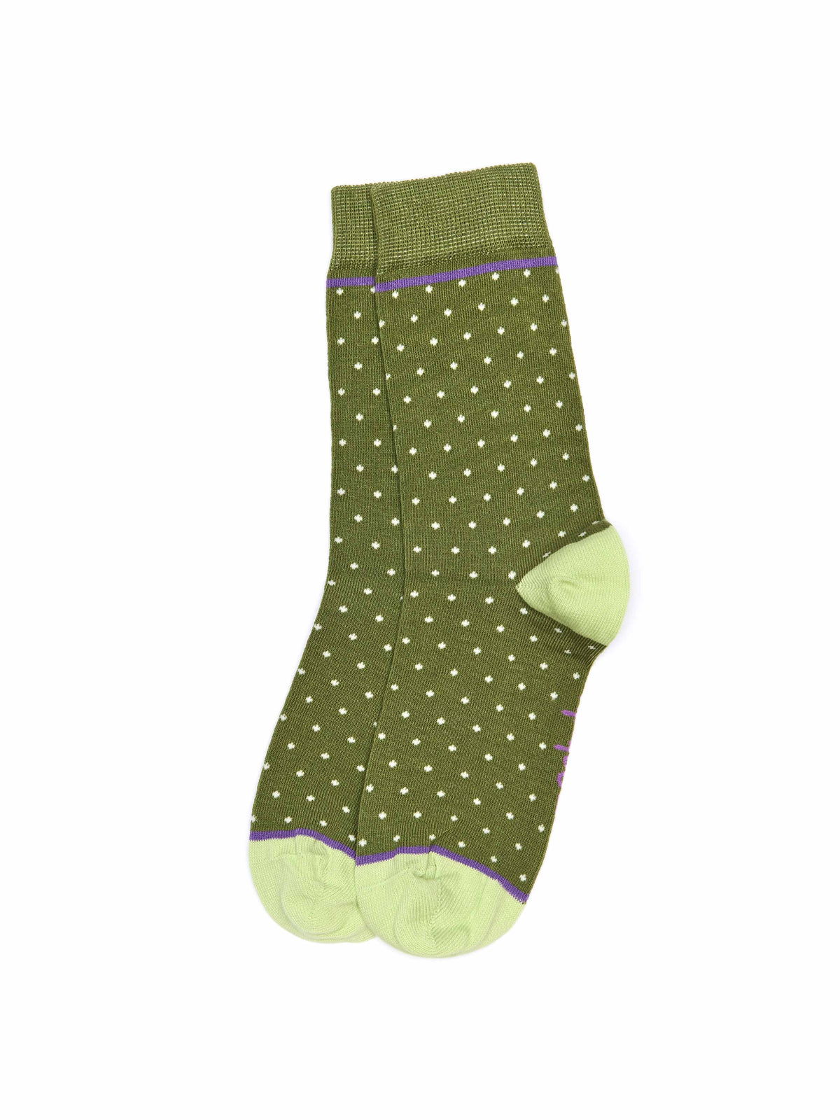 Green ladies' mini-spot socks - ECLAIR LICHEN GREEN