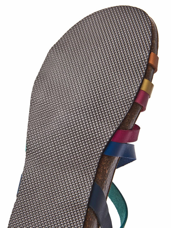 Multi strappy contoured cork sandals - GINGER ALE RAINBOW MULTI