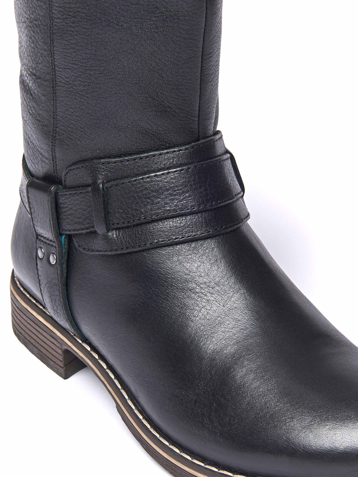 Black classic leather long boots - MISTLETOE BLACK