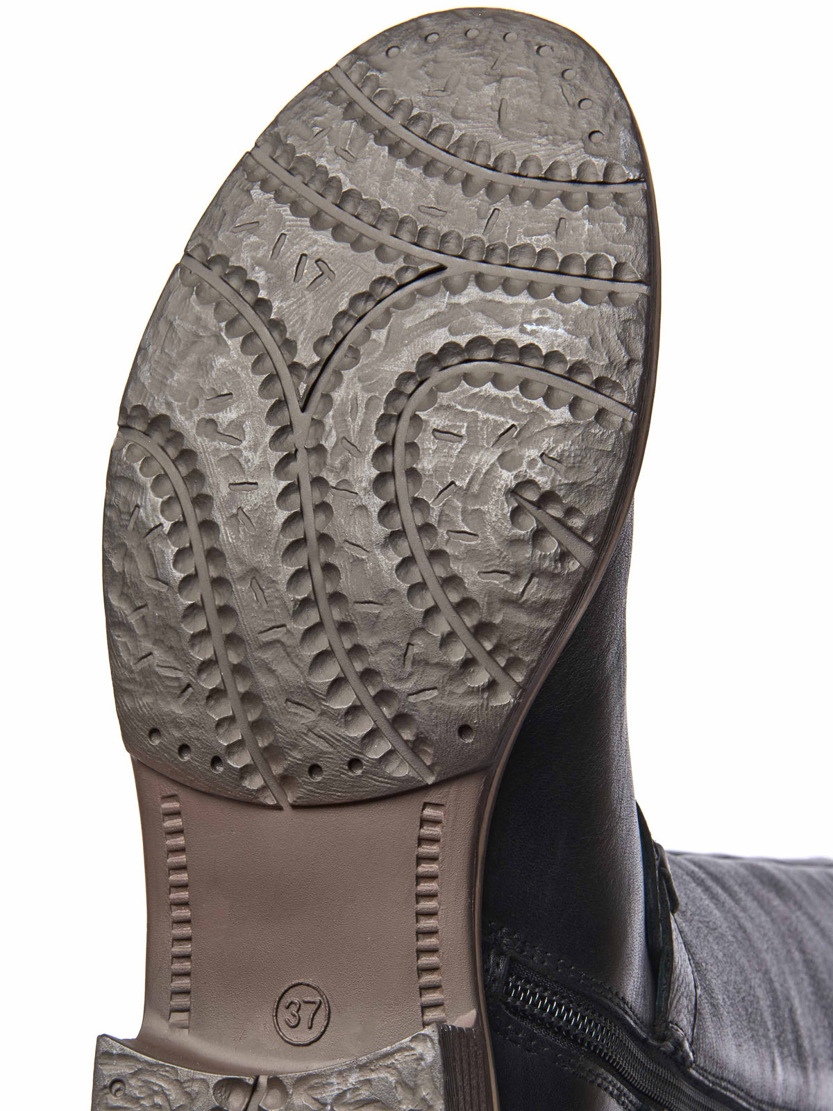 Black classic leather long boots - MISTLETOE BLACK