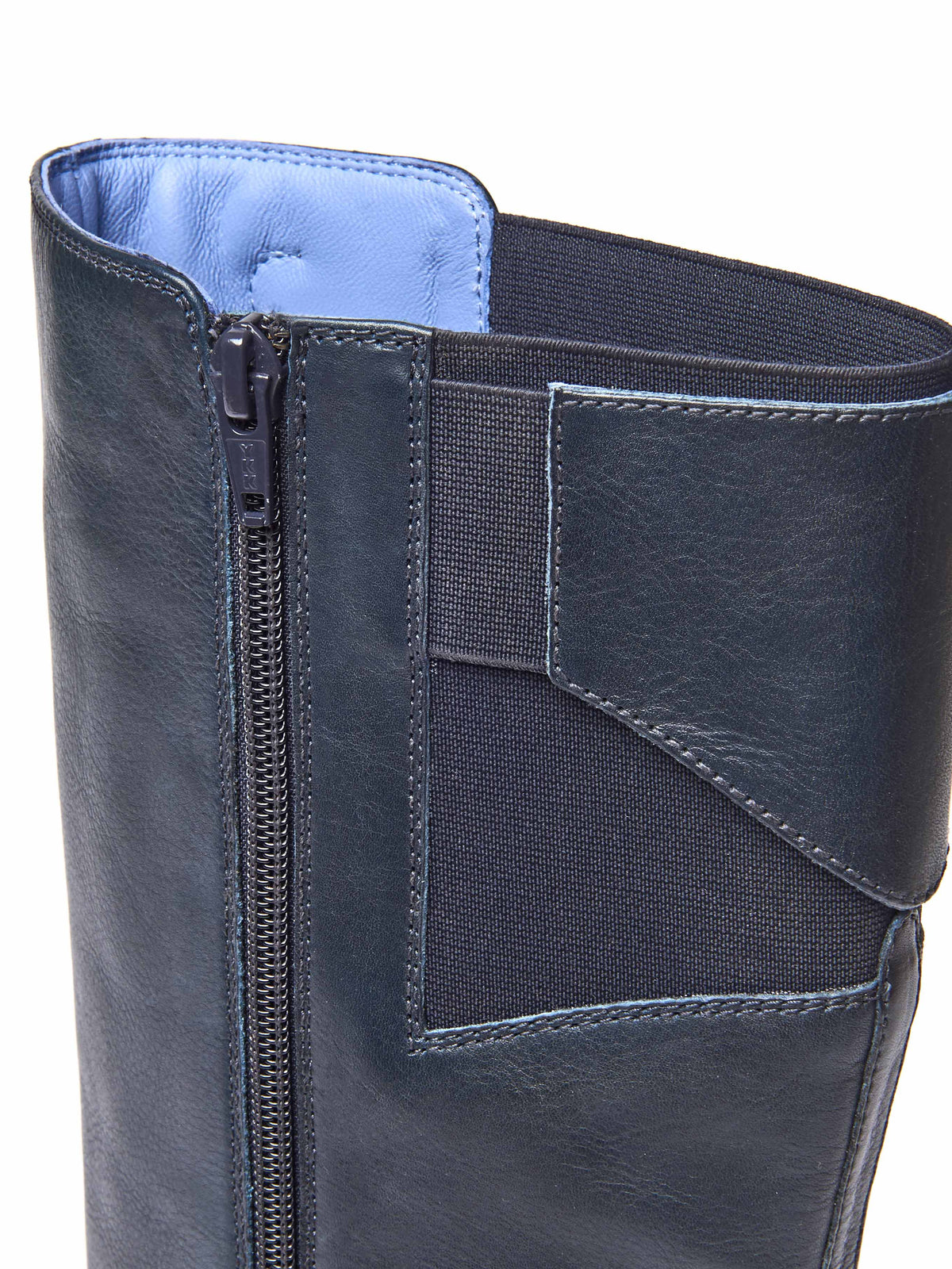Blue classic leather long boots - MISTLETOE INDIGO