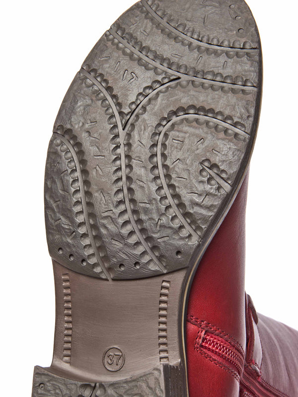 Red classic leather long boots - MISTLETOE LIPSTICK RED