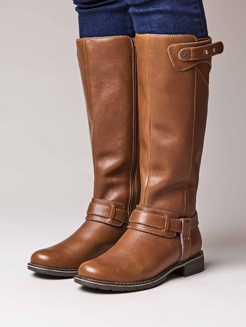 Brown classic leather long boots - MISTLETOE PECAN