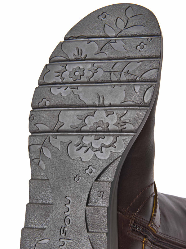 Brown wedge mid-length leather boots - NIGHTJAR CHOCOLATE