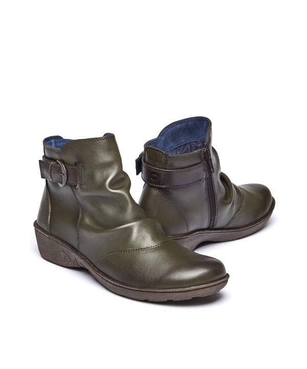 BOURBON 2 OLIVE GREEN/BROWN LEATHER