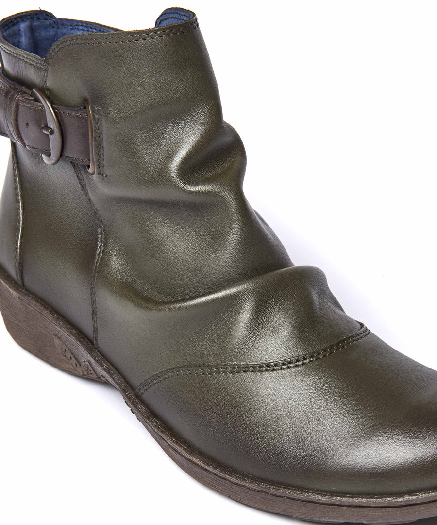 BOURBON 2 OLIVE GREEN/BROWN LEATHER
