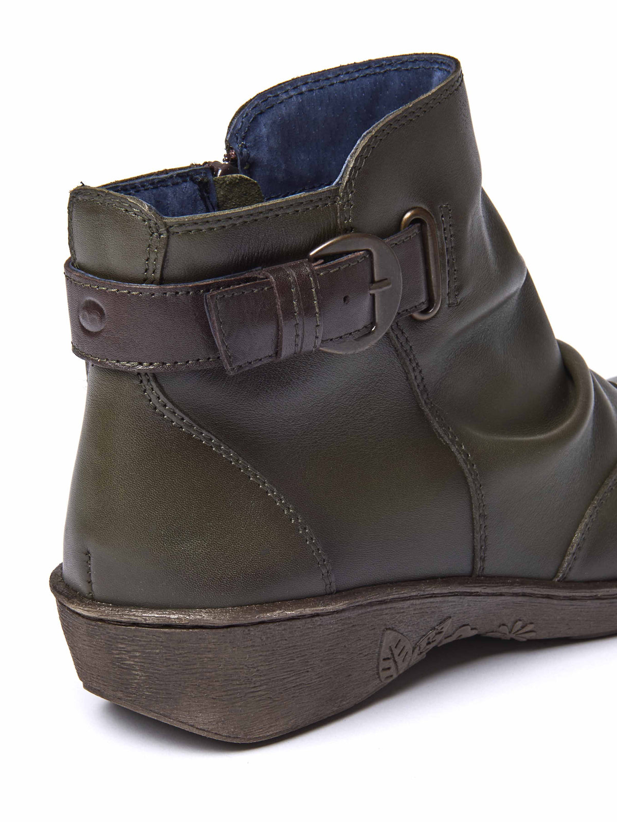 Green slouchy ankle boots - BOURBON 2 OLIVE GREEN/BROWN LEATHER