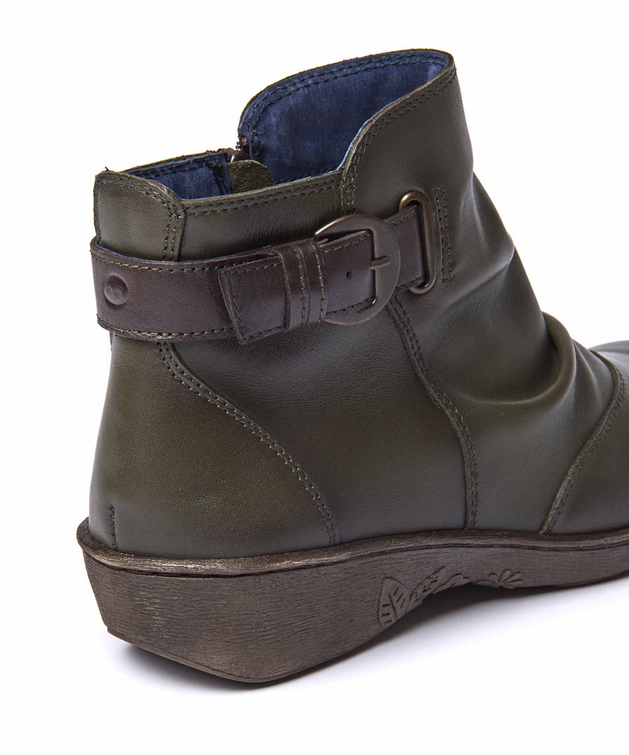 BOURBON 2 OLIVE GREEN/BROWN LEATHER