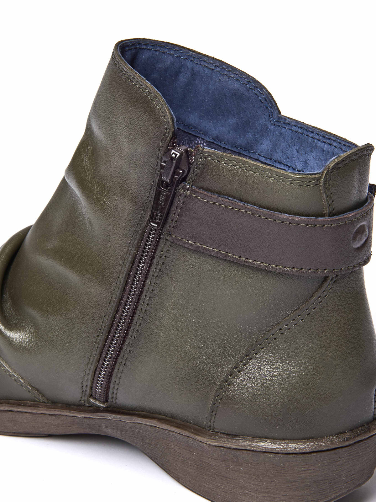 Green slouchy ankle boots - BOURBON 2 OLIVE GREEN/BROWN LEATHER
