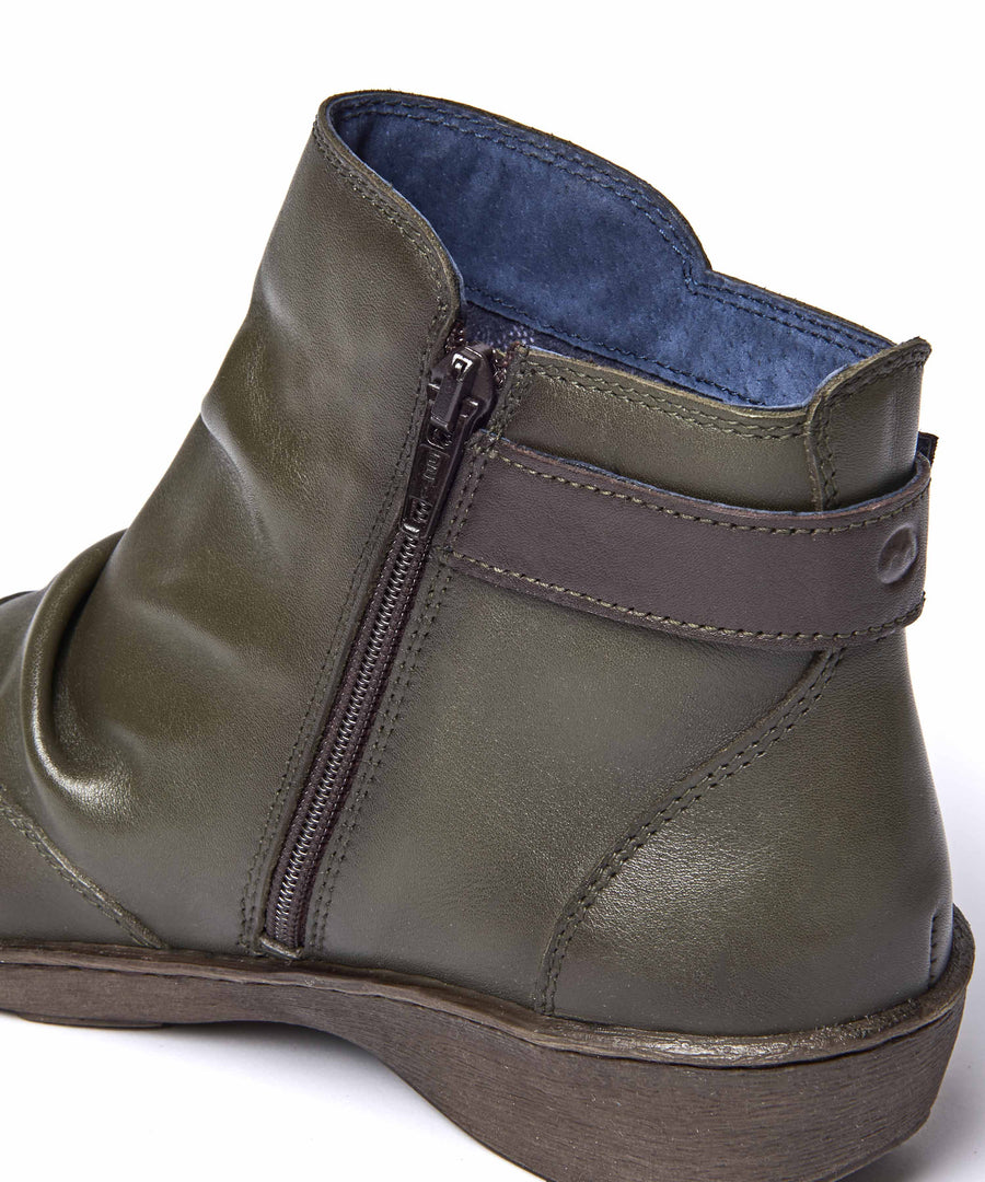BOURBON 2 OLIVE GREEN/BROWN LEATHER