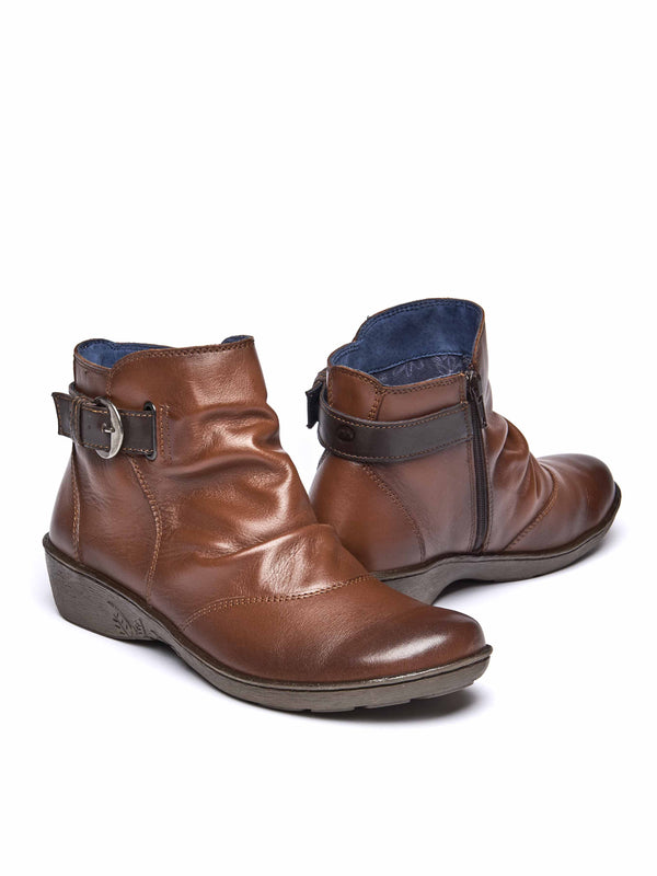 Brown slouchy ankle boots - BOURBON 2 PECAN/BROWN LEATHER
