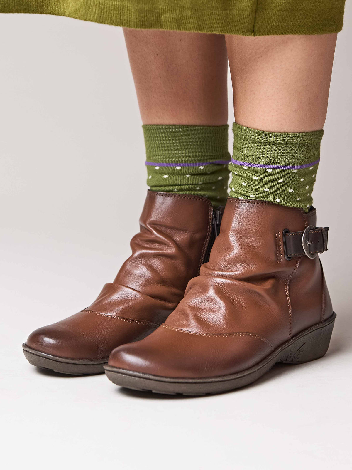 Brown slouchy ankle boots - BOURBON 2 PECAN/BROWN LEATHER