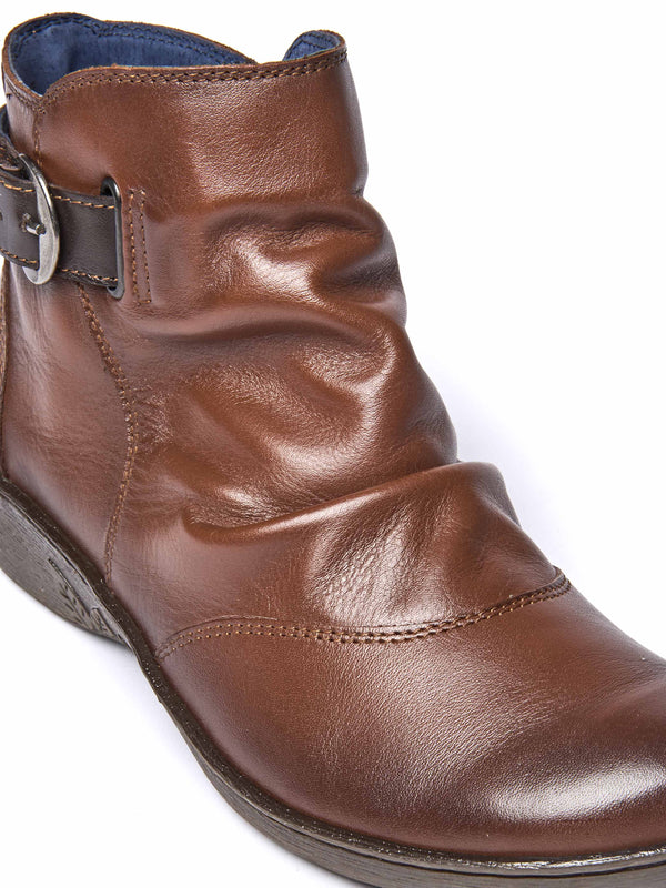 Brown slouchy ankle boots - BOURBON 2 PECAN/BROWN LEATHER