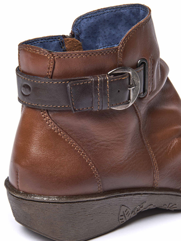 Brown slouchy ankle boots - BOURBON 2 PECAN/BROWN LEATHER