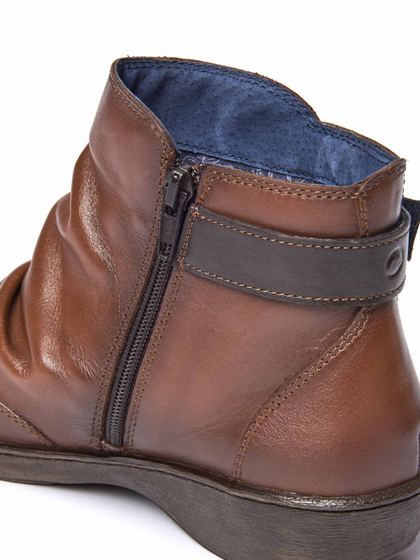 Brown slouchy ankle boots - BOURBON 2 PECAN/BROWN LEATHER