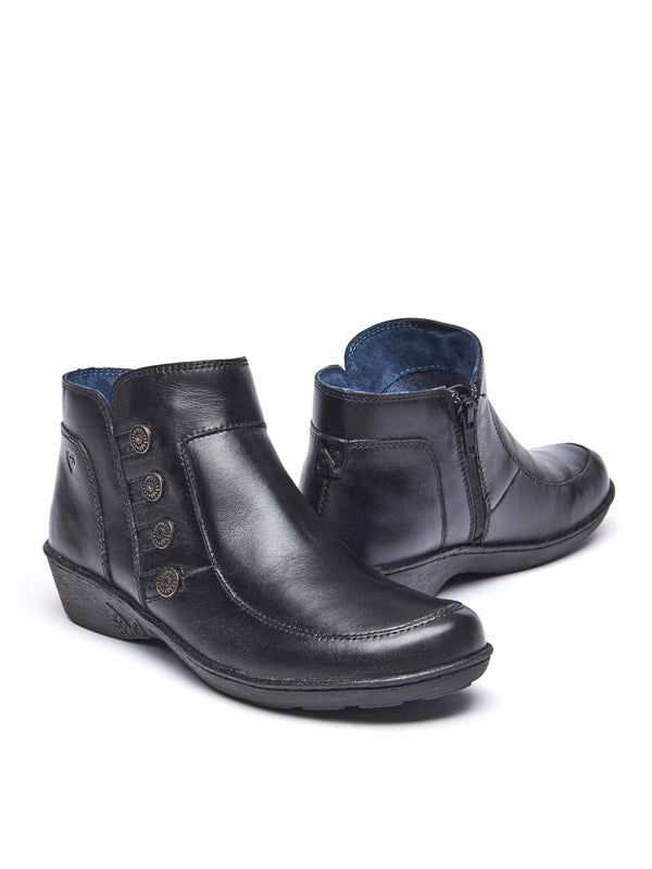 Black leather lightweight ankle boots - FRUIT DROP 2 BLACK