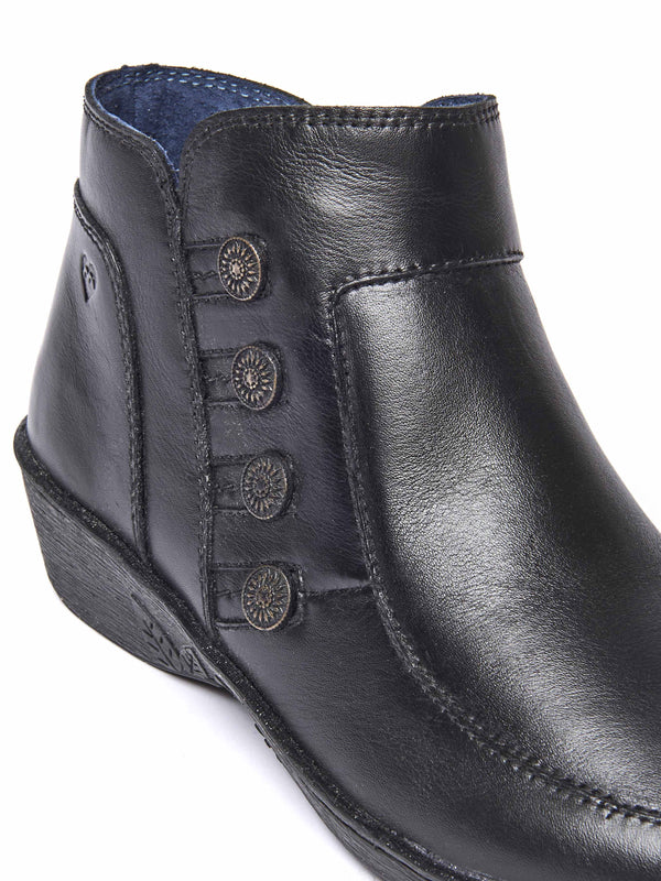 Black leather lightweight ankle boots - FRUIT DROP 2 BLACK