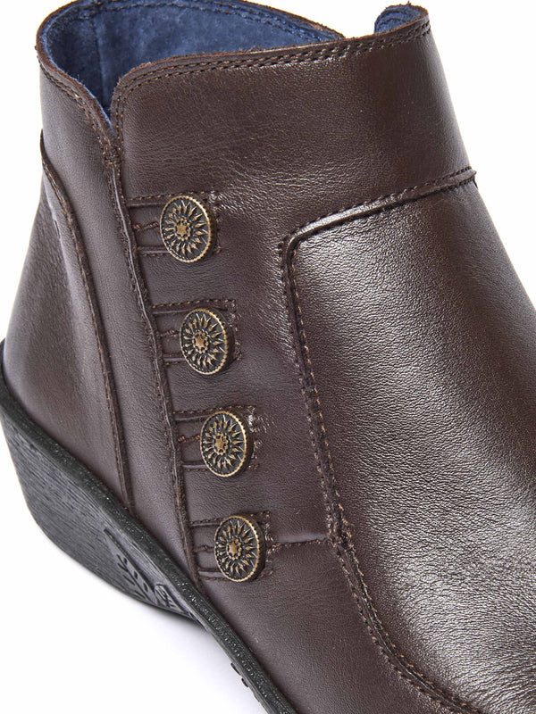 Brown leather lightweight ankle boots - FRUIT DROP 2 BROWN