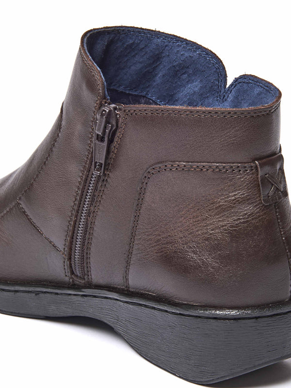 Brown leather lightweight ankle boots - FRUIT DROP 2 BROWN