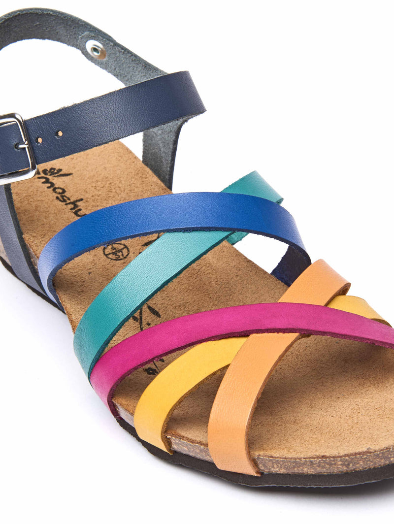 Multi wedged cork footbed sandals - ZILLA RAINBOW MULTI