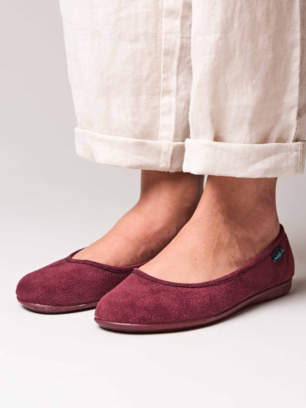 Red textile ballerina slippers - BANOFFEE 2 CRANBERRY