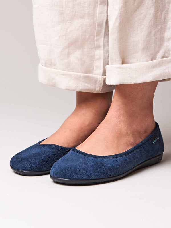 Blue textile ballerina slippers - BANOFFEE 2 INDIGO