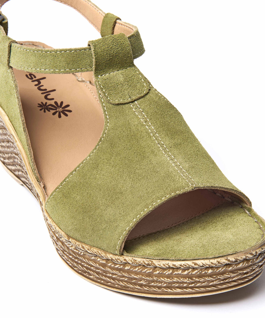 PEACH MELBA 2 LICHEN GREEN SUEDE
