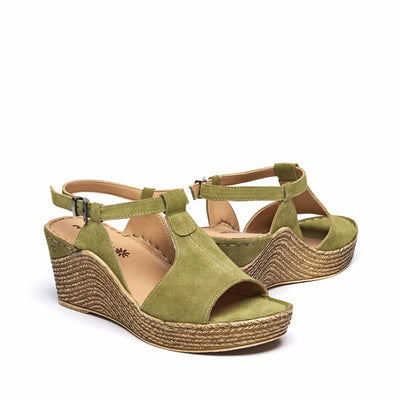 PEACH MELBA 2 LICHEN GREEN SUEDE