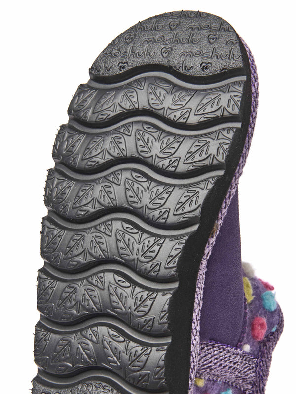 Purple spotty bootie slippers - FIRESIDE 2 VIOLET