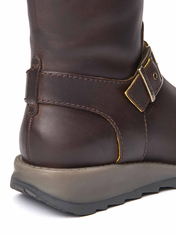 Brown long leather wedge boots - STARGAZER CHOCOLATE