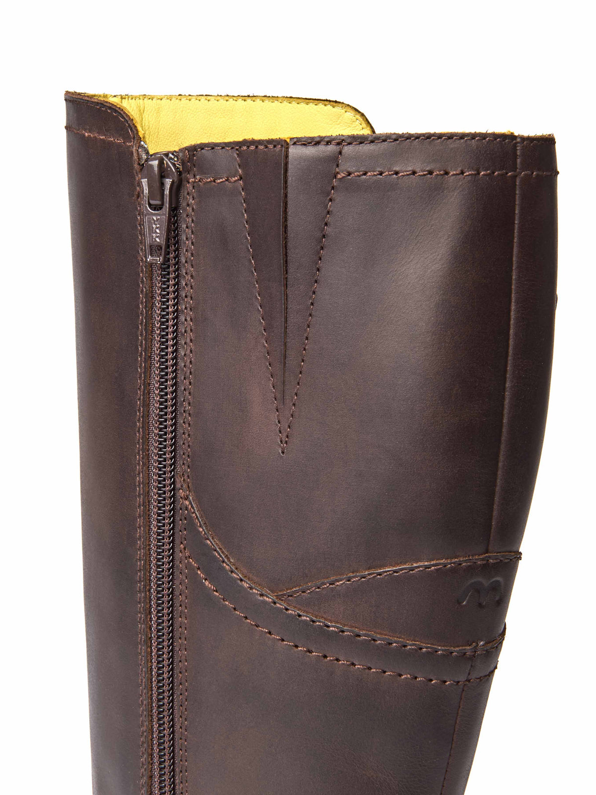 Brown long leather wedge boots - STARGAZER CHOCOLATE
