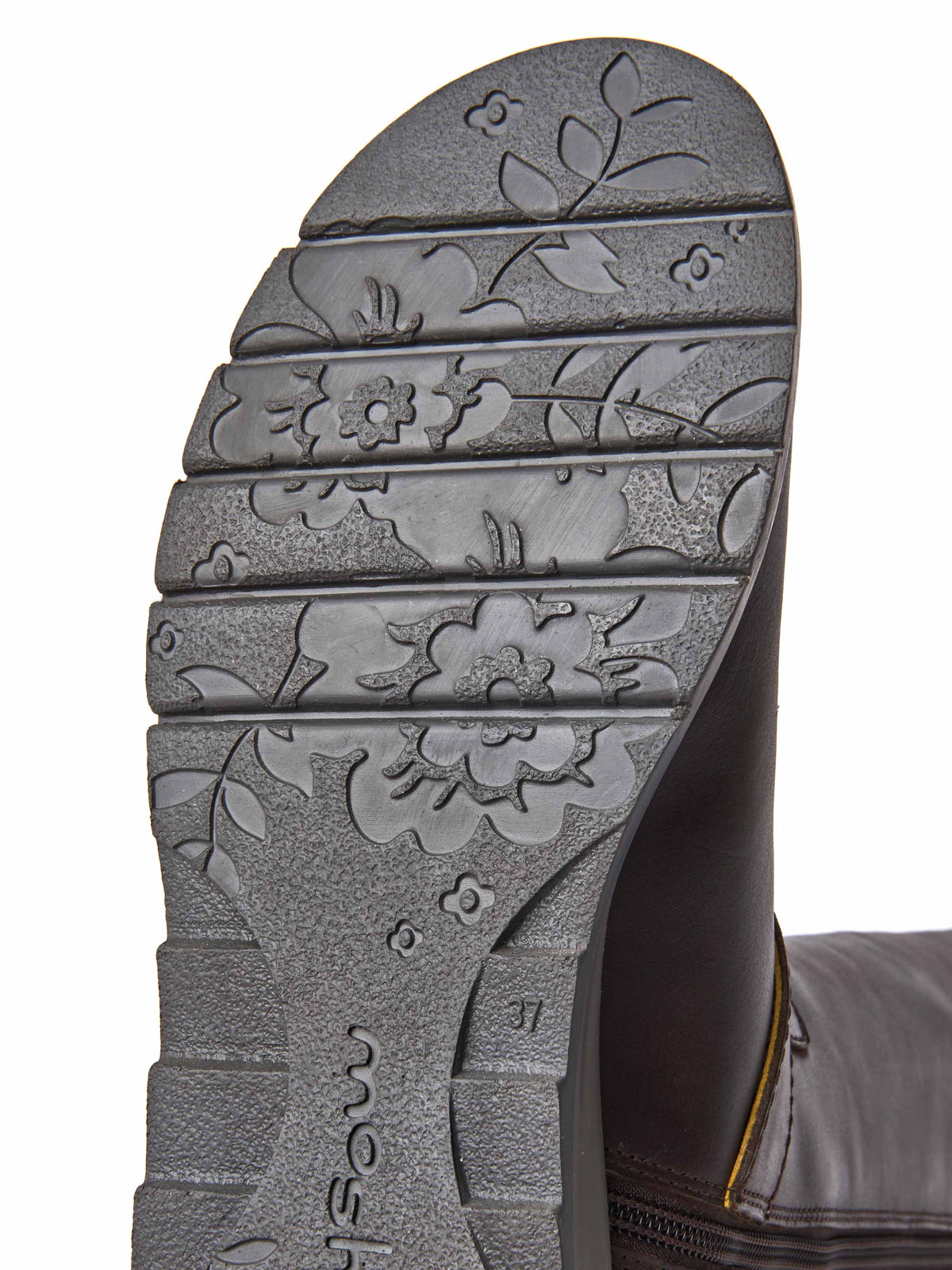 Brown long leather wedge boots - STARGAZER CHOCOLATE