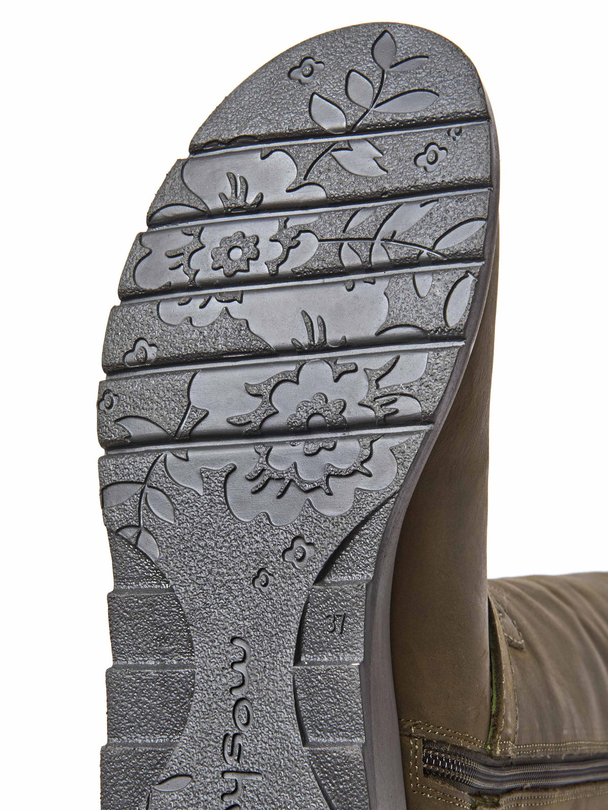Green long leather wedge boots - STARGAZER OLIVE GREEN