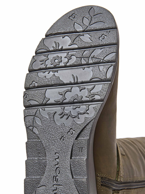 Green long leather wedge boots - STARGAZER OLIVE GREEN