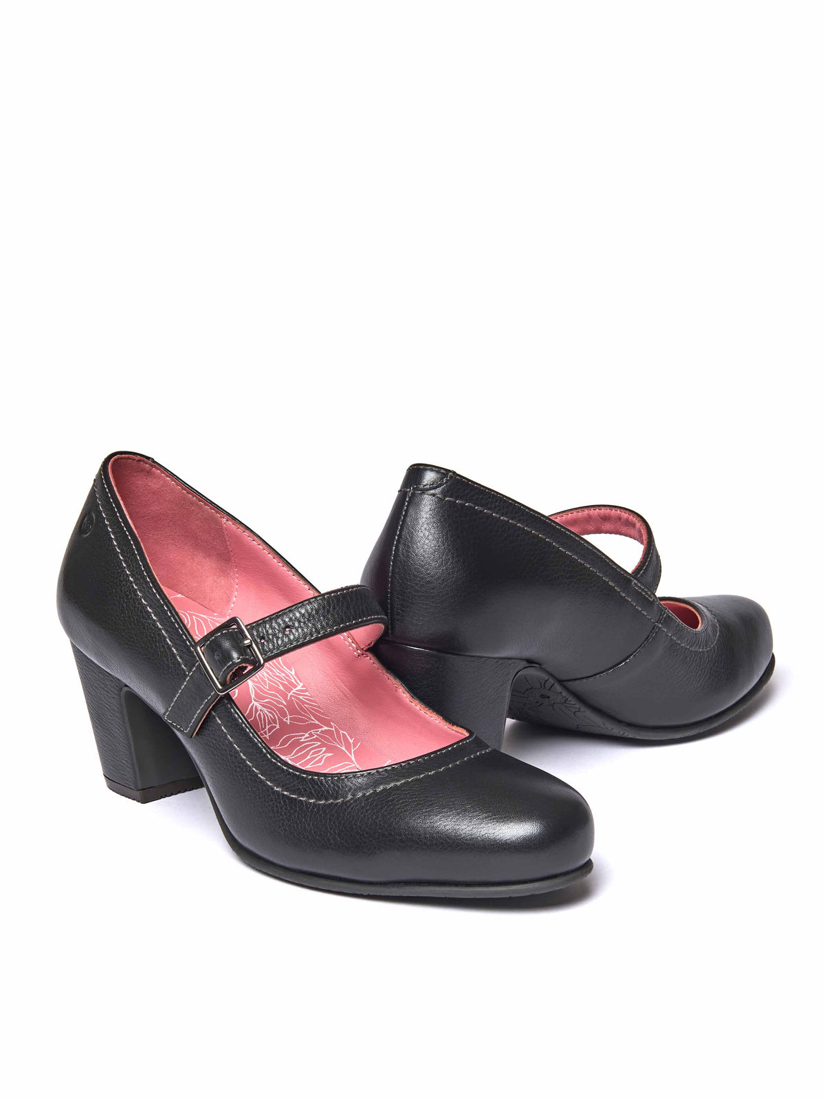 Black Mary Jane leather bar shoes - BIAMBI BLACK