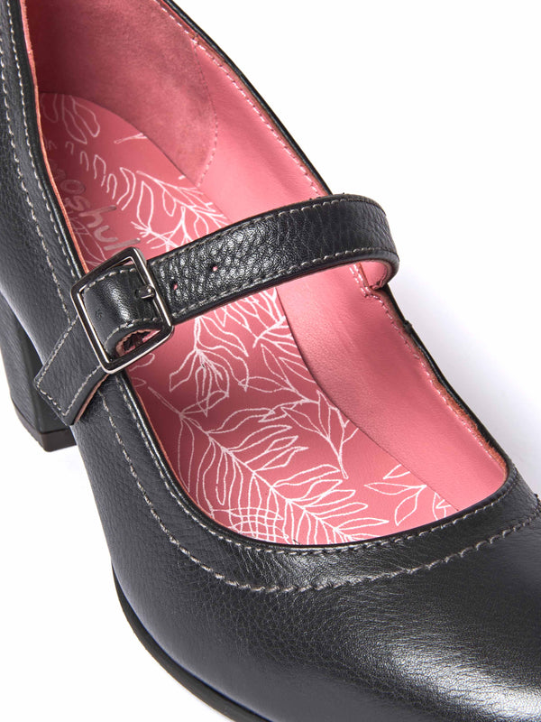 Black Mary Jane leather bar shoes - BIAMBI BLACK