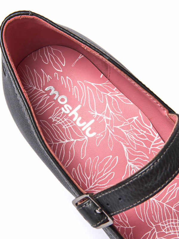 Black Mary Jane leather bar shoes - BIAMBI BLACK